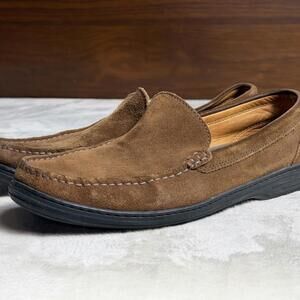 Tommy Bahama Loafers Mens Size 10.5 Mocha Leather Suede Slip-On Boat Shoes TB294